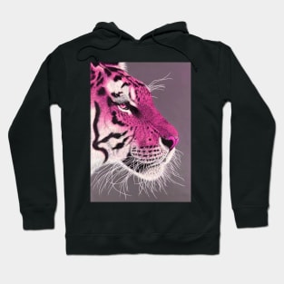 Fuchsia pink and white ombre tiger Hoodie